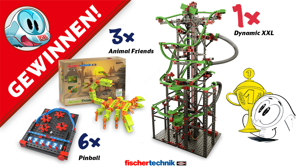 Abbildung Preise: Pinball, Animal Friends und Dynamic XXL von Fischer Technik