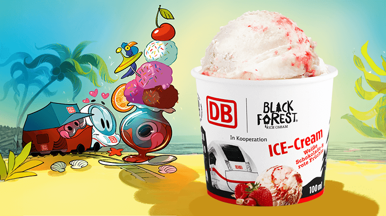 Der kleine ICE liebt es, im Urlaub mit seinen Freunden ein leckeres Eis zu schlecken!