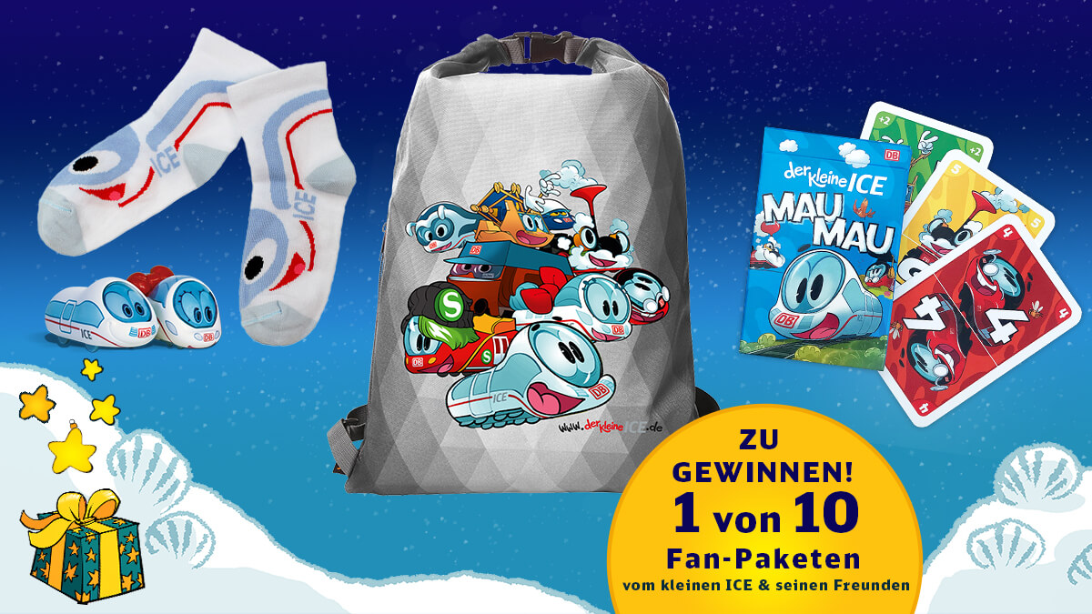 Gewinnt eines von 10 Fan-Paketen mit Spiel, Socken, Figur und Rucksack.